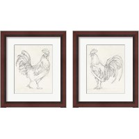 Framed Rooster Sketch 2 Piece Framed Art Print Set