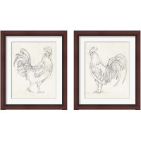 Framed 'Rooster Sketch 2 Piece Framed Art Print Set' border=