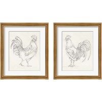 Framed Rooster Sketch 2 Piece Framed Art Print Set