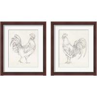 Framed 'Rooster Sketch 2 Piece Framed Art Print Set' border=