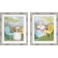 Framed 'Garden Conversation 2 Piece Framed Art Print Set' border=