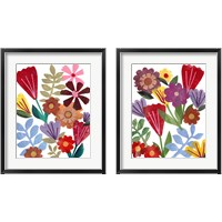 Framed 'Bright Floral 2 Piece Framed Art Print Set' border=
