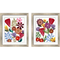 Framed 'Bright Floral 2 Piece Framed Art Print Set' border=