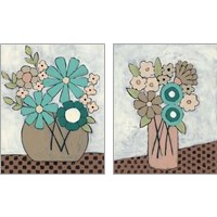 Framed 'Mid Summer Bouquet 2 Piece Art Print Set' border=