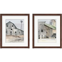 Framed 'Winter Barn 2 Piece Framed Art Print Set' border=