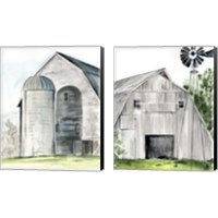Framed 'Weathered Barn 2 Piece Canvas Print Set' border=