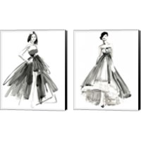 Framed Gestural Evening Gown 2 Piece Canvas Print Set