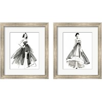 Framed Gestural Evening Gown 2 Piece Framed Art Print Set
