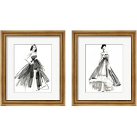 Framed 'Gestural Evening Gown 2 Piece Framed Art Print Set' border=