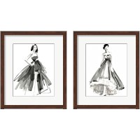 Framed 'Gestural Evening Gown 2 Piece Framed Art Print Set' border=