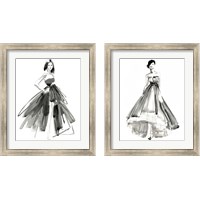 Framed Gestural Evening Gown 2 Piece Framed Art Print Set