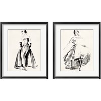 Framed Vintage Costume Sketch 2 Piece Framed Art Print Set