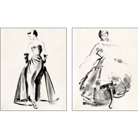 Framed Vintage Costume Sketch 2 Piece Art Print Set