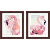 Framed 'Pastel Flamingo 2 Piece Framed Art Print Set' border=