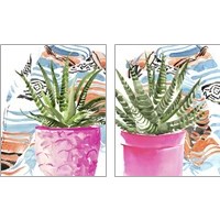 Framed 'Zebra Succulent 2 Piece Art Print Set' border=