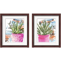 Framed 'Zebra Succulent 2 Piece Framed Art Print Set' border=