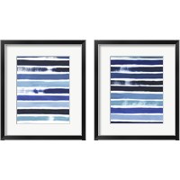 Framed 'Cobalt Strokes 2 Piece Framed Art Print Set' border=