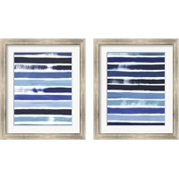 Framed 'Cobalt Strokes 2 Piece Framed Art Print Set' border=