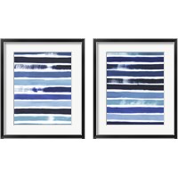 Framed 'Cobalt Strokes 2 Piece Framed Art Print Set' border=