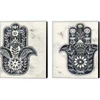 Framed 'Day Hamsa 2 Piece Canvas Print Set' border=