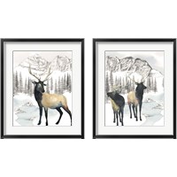 Framed 'Winter Elk 2 Piece Framed Art Print Set' border=