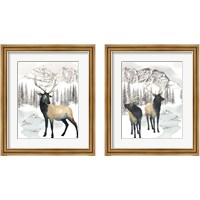 Framed Winter Elk 2 Piece Framed Art Print Set