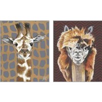 Framed 'Animal Patterns 2 Piece Art Print Set' border=