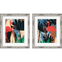 Framed 'Funky Flamingo 2 Piece Framed Art Print Set' border=