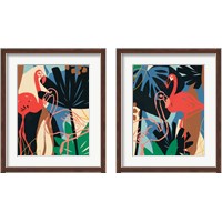 Framed 'Funky Flamingo 2 Piece Framed Art Print Set' border=