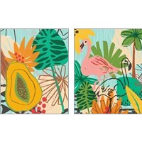 Framed 'Graphic Jungle 2 Piece Art Print Set' border=