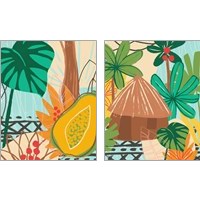 Framed 'Graphic Jungle 2 Piece Art Print Set' border=