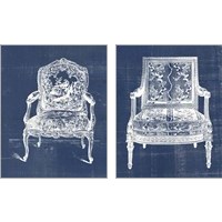 Framed 'Antique Chair Blueprint 2 Piece Art Print Set' border=