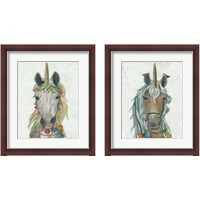 Framed 'Fiesta Unicorn 2 Piece Framed Art Print Set' border=
