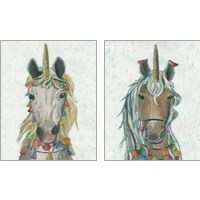 Framed 'Fiesta Unicorn 2 Piece Art Print Set' border=