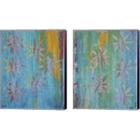 Framed 'Stained Glass Blooms 2 Piece Canvas Print Set' border=