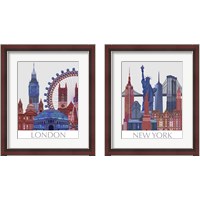 Framed 'London Landmarks 2 Piece Framed Art Print Set' border=
