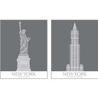 Framed New York Landmark 2 Piece Art Print Set
