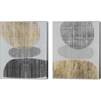 Framed 'Gilded Shapes 2 Piece Canvas Print Set' border=