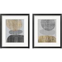 Framed 'Gilded Shapes 2 Piece Framed Art Print Set' border=