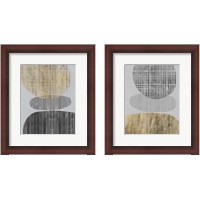 Framed 'Gilded Shapes 2 Piece Framed Art Print Set' border=