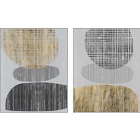 Framed 'Gilded Shapes 2 Piece Art Print Set' border=