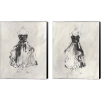 Framed Black Evening Gown 2 Piece Canvas Print Set