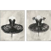 Framed 'Black Ballet Dress 2 Piece Art Print Set' border=