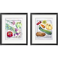 Framed 'Kitchen Veggies 2 Piece Framed Art Print Set' border=
