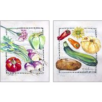 Framed 'Kitchen Veggies 2 Piece Art Print Set' border=