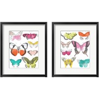 Framed 'Chromatic Butterflies 2 Piece Framed Art Print Set' border=