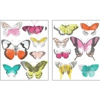 Framed Chromatic Butterflies 2 Piece Art Print Set