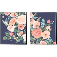 Framed 'Blooming Delight 2 Piece Canvas Print Set' border=