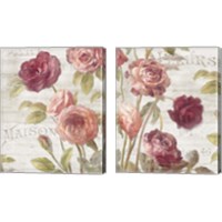 Framed 'French Roses 2 Piece Canvas Print Set' border=