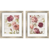 Framed 'French Roses 2 Piece Framed Art Print Set' border=